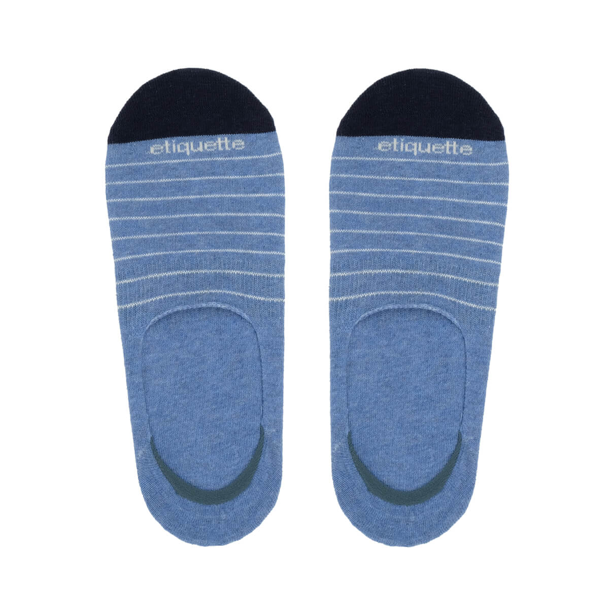 Mens Socks - Men's No Show Socks Needle Stripes - Blue⎪Etiquette Clothiers