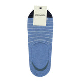 Mens Socks - Men's No Show Socks Needle Stripes - Blue⎪Etiquette Clothiers