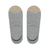 Mens Socks - Men's No Show Socks Needle Stripes - Grey⎪Etiquette Clothiers