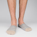 Mens Socks - Men's No Show Socks Needle Stripes - Grey⎪Etiquette Clothiers