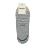 Mens Socks - Men's No Show Socks Needle Stripes - Grey⎪Etiquette Clothiers