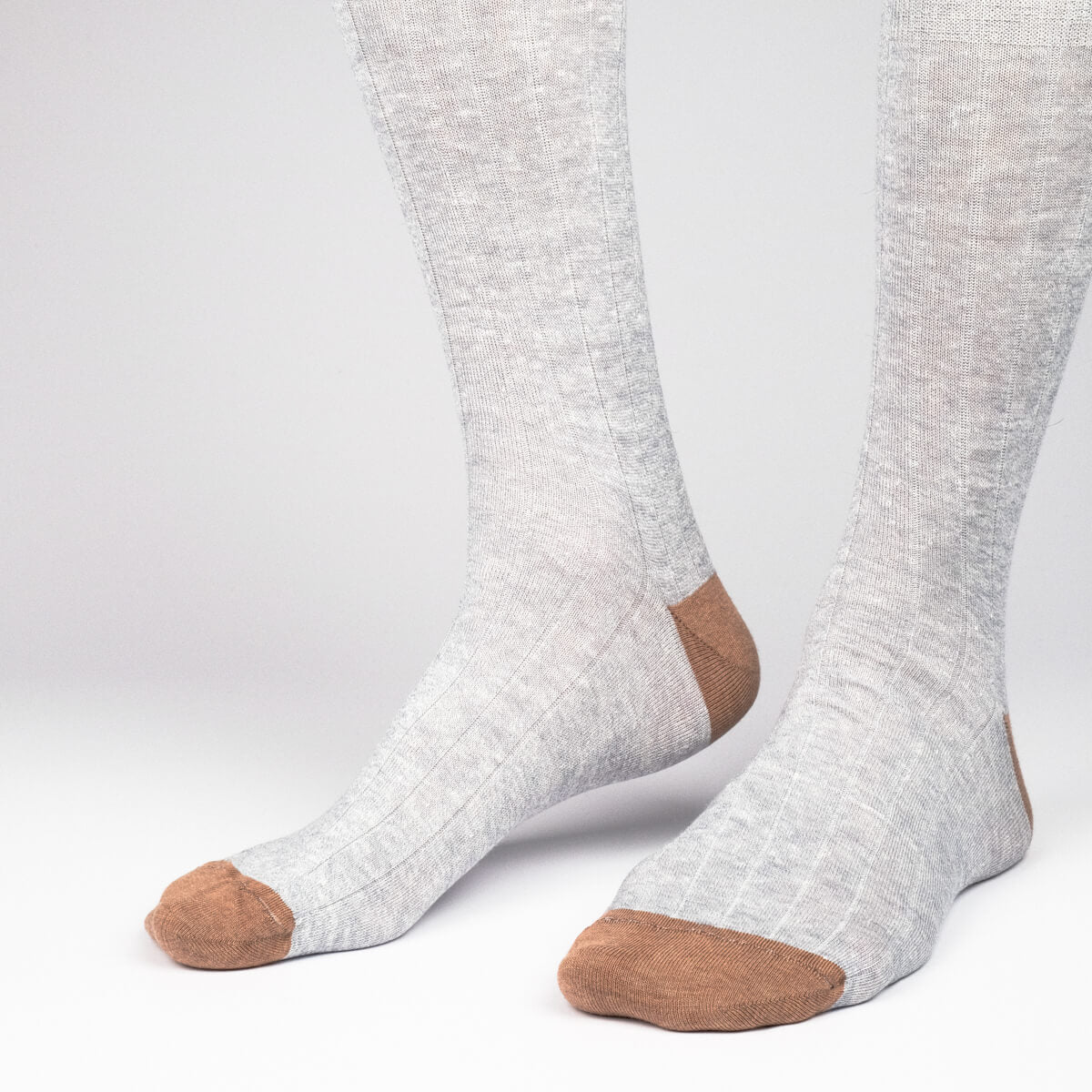 Mens Socks - Ribbed Linen Men's Socks - Grey⎪Etiquette Clothiers