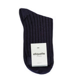 Womens Socks - Royal Ribs Women's Socks - Dark Blue⎪Etiquette Clothiers