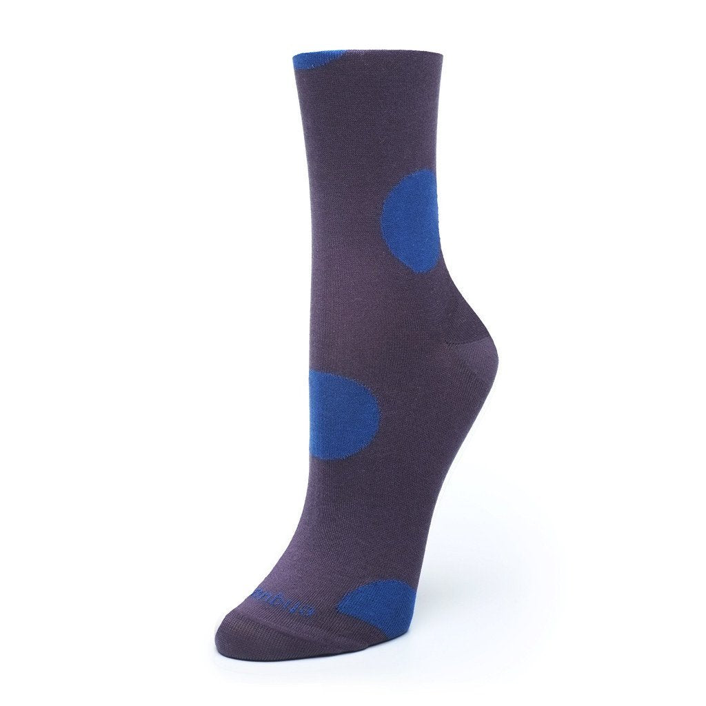 Womens Socks - Big Dots Women's Socks - Purple⎪Etiquette Clothiers