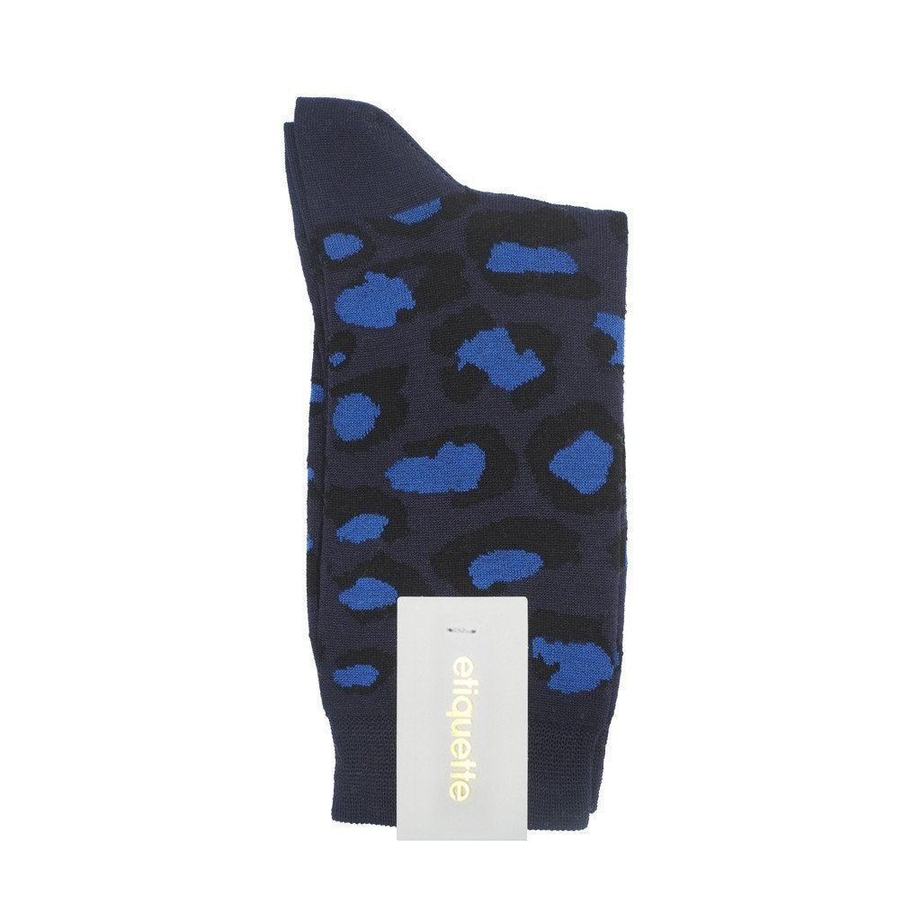 Womens Socks - Leo Pop Women's Socks - Dark Blue⎪Etiquette Clothiers