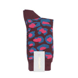 Womens Socks - Leo Pop Women's Socks - Bordeaux⎪Etiquette Clothiers