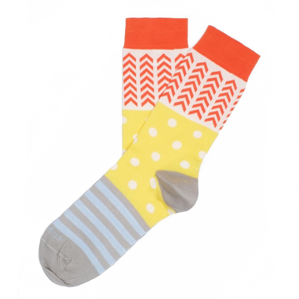 Womens Socks - Mixed Up Women's Socks - Yellow⎪Etiquette Clothiers