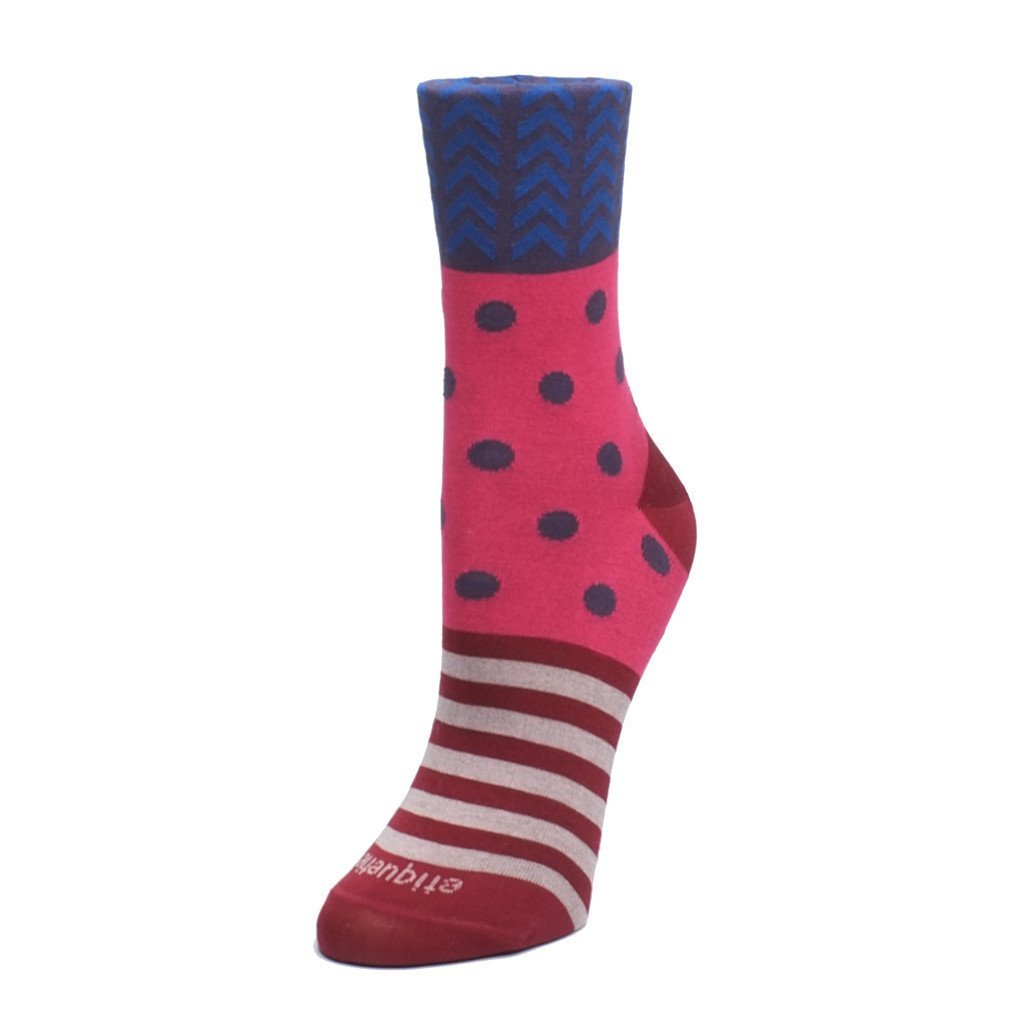 Womens Socks - Mixed Up Women's Socks - Pink⎪Etiquette Clothiers