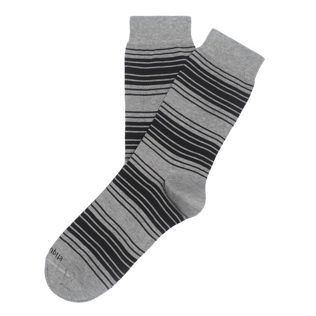 Womens Socks - Tokyo Stripes Women's Socks - Grey⎪Etiquette Clothiers