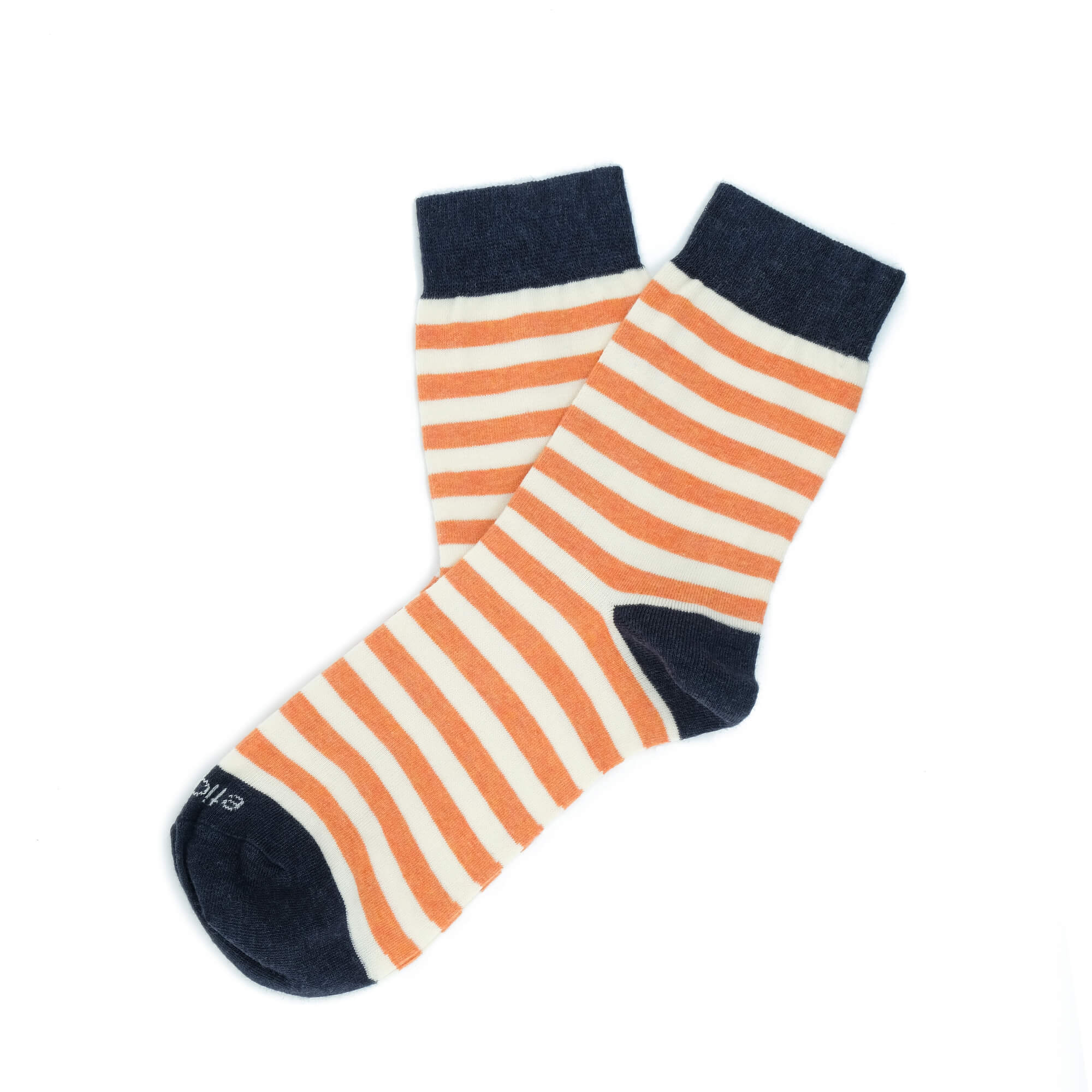 Womens Socks - Abbey Stripes Women's Socks - Orange/Navy⎪Etiquette Clothiers