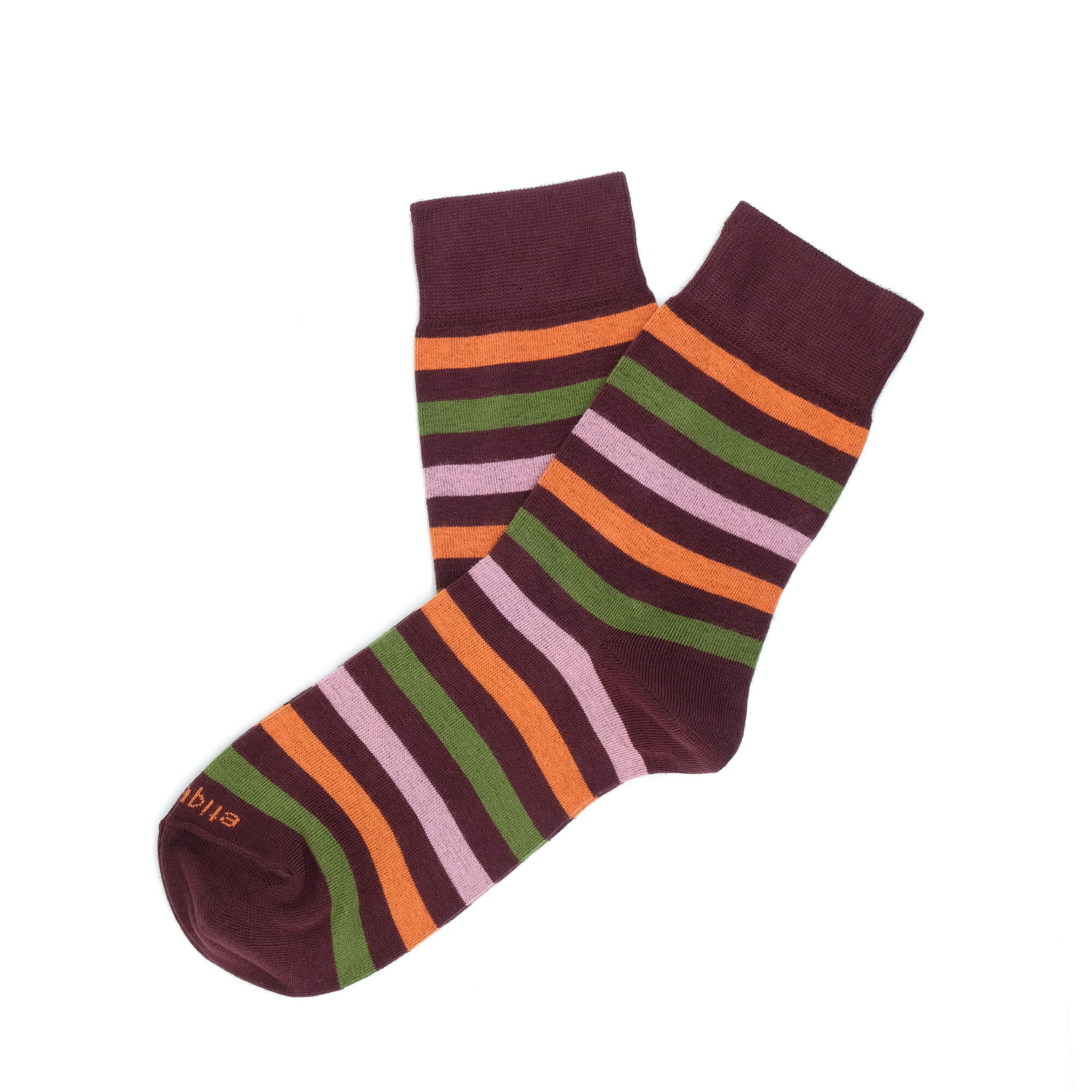 Womens Socks - Crosswalk Stripes Women's Socks - Bordeaux⎪Etiquette Clothiers