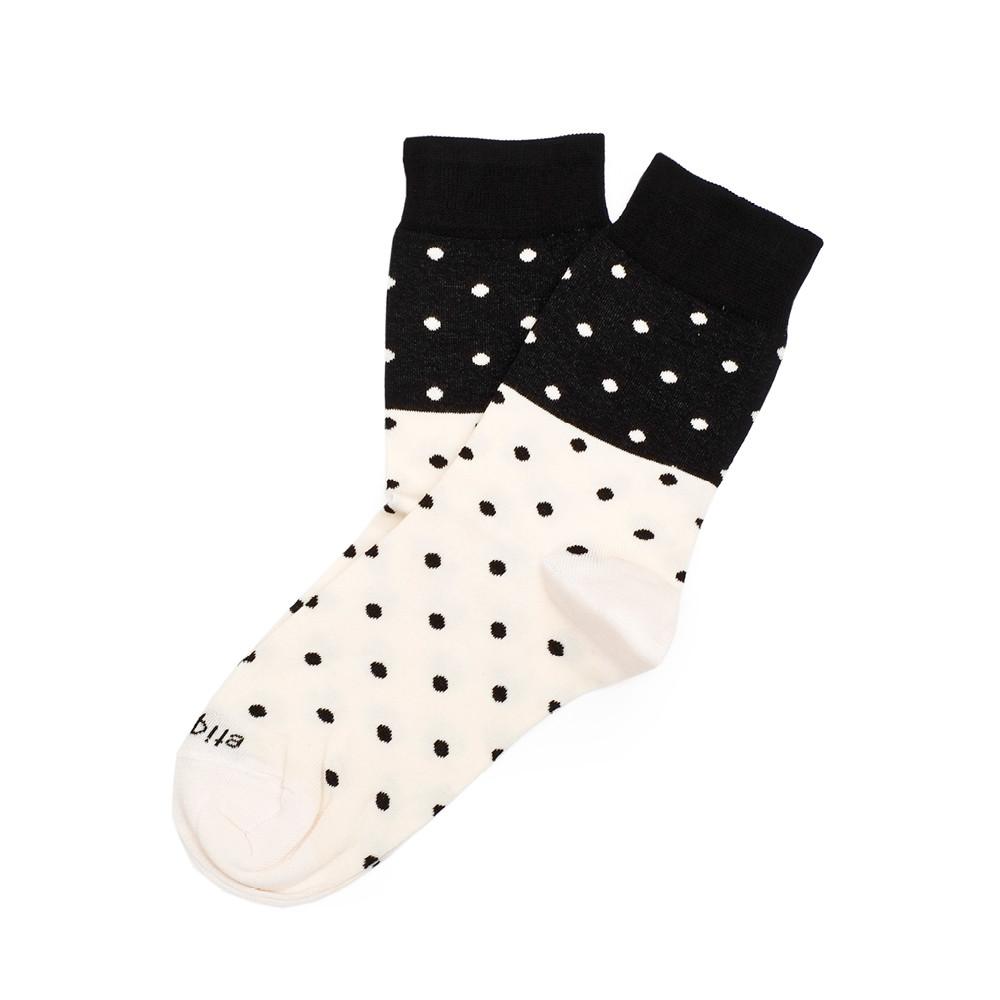 Womens Socks - Mini Polka Women's Socks - Black⎪Etiquette Clothiers