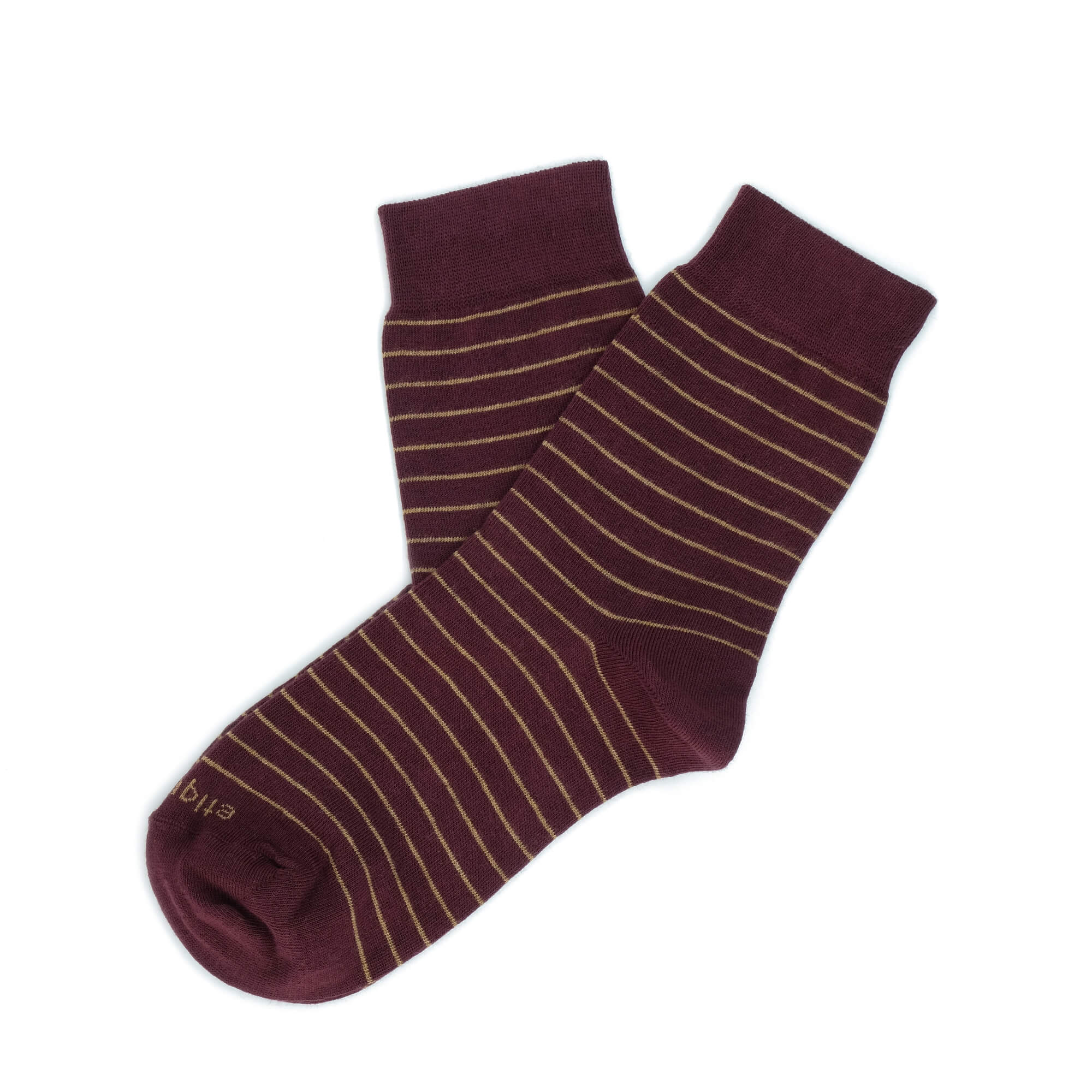 Womens Socks - Needle Stripes Women's Socks - Bordeaux⎪Etiquette Clothiers