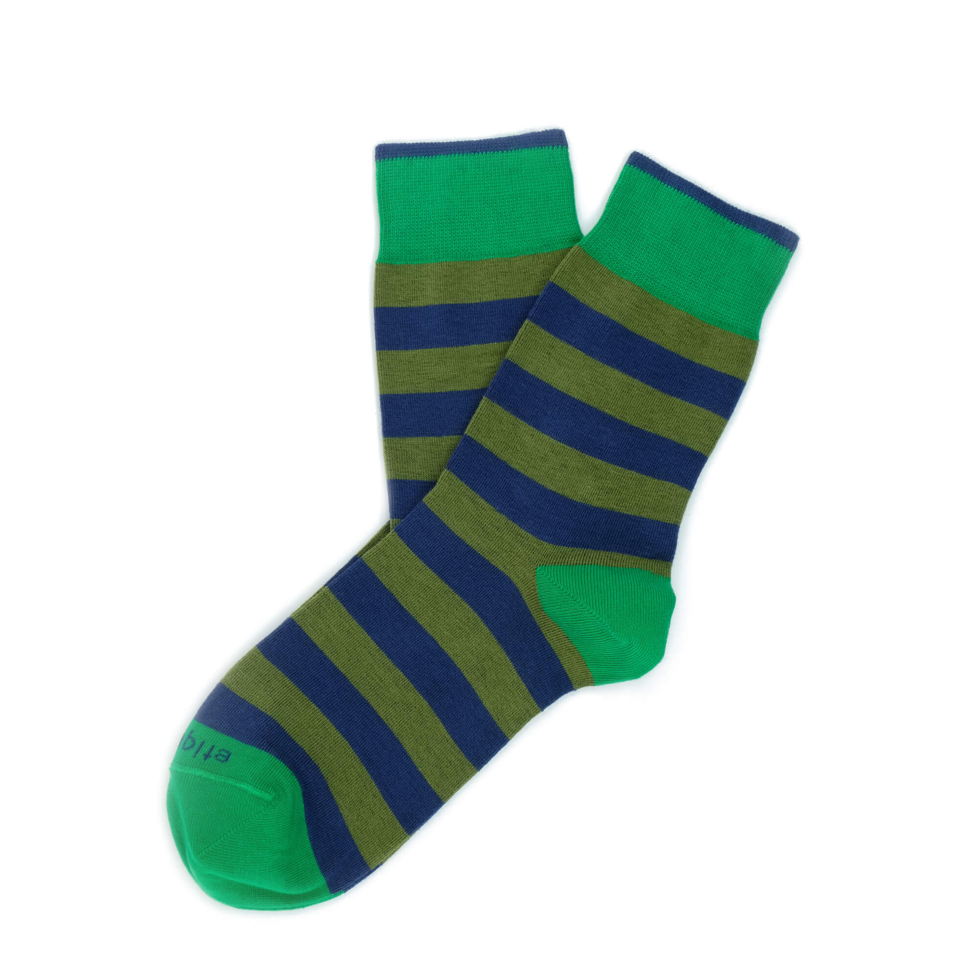 Womens Socks - Rugby Stripes Women's Socks - Green⎪Etiquette Clothiers