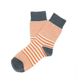 Womens Socks - Sailor Stripes Women's Socks - Orange⎪Etiquette Clothiers
