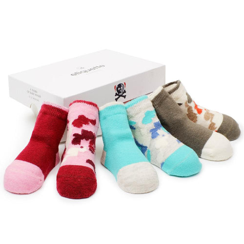Camouflage Baby Girls Socks Gift Box 