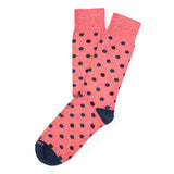Mens Socks - Mix Polka Men's Socks - Pink⎪Etiquette Clothiers