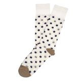 Mens Socks - Mix Polka Men's Socks - Ecru⎪Etiquette Clothiers