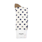 Mens Socks - Mix Polka Men's Socks - Ecru⎪Etiquette Clothiers