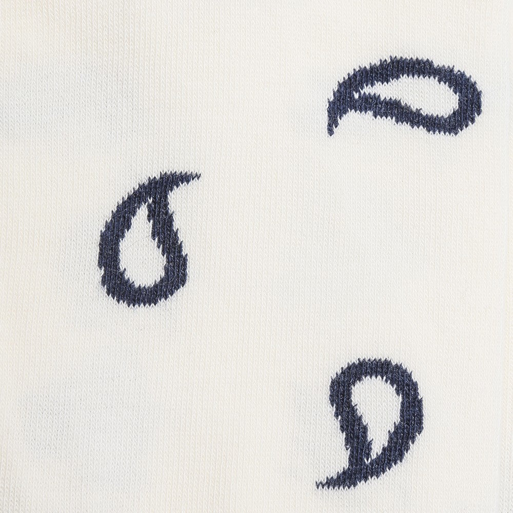 Mens Socks - Paisley Men's Socks - Ecru⎪Etiquette Clothiers