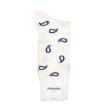 Mens Socks - Paisley Men's Socks - Ecru⎪Etiquette Clothiers