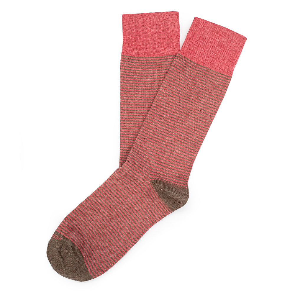 Mens Socks - Thousand Stripes Men's Socks - Pink⎪Etiquette Clothiers