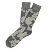 Mens Socks - Cashmere x Merino Camo Men's Socks - Grey⎪Etiquette Clothiers